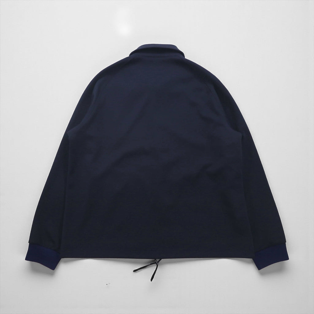 FRED PERRY ジャージー コーチジャケット M ネイビー ポリエステル ドローコード スナップボタン