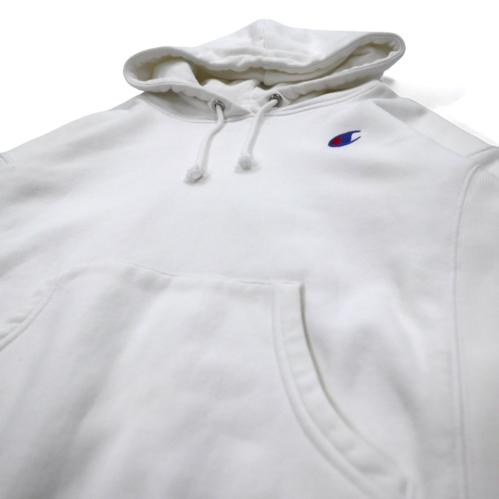 Champion Reverse Weave - Felpa con cappuccio, taglia S, colore bianco, etichetta blu singola, riedizione