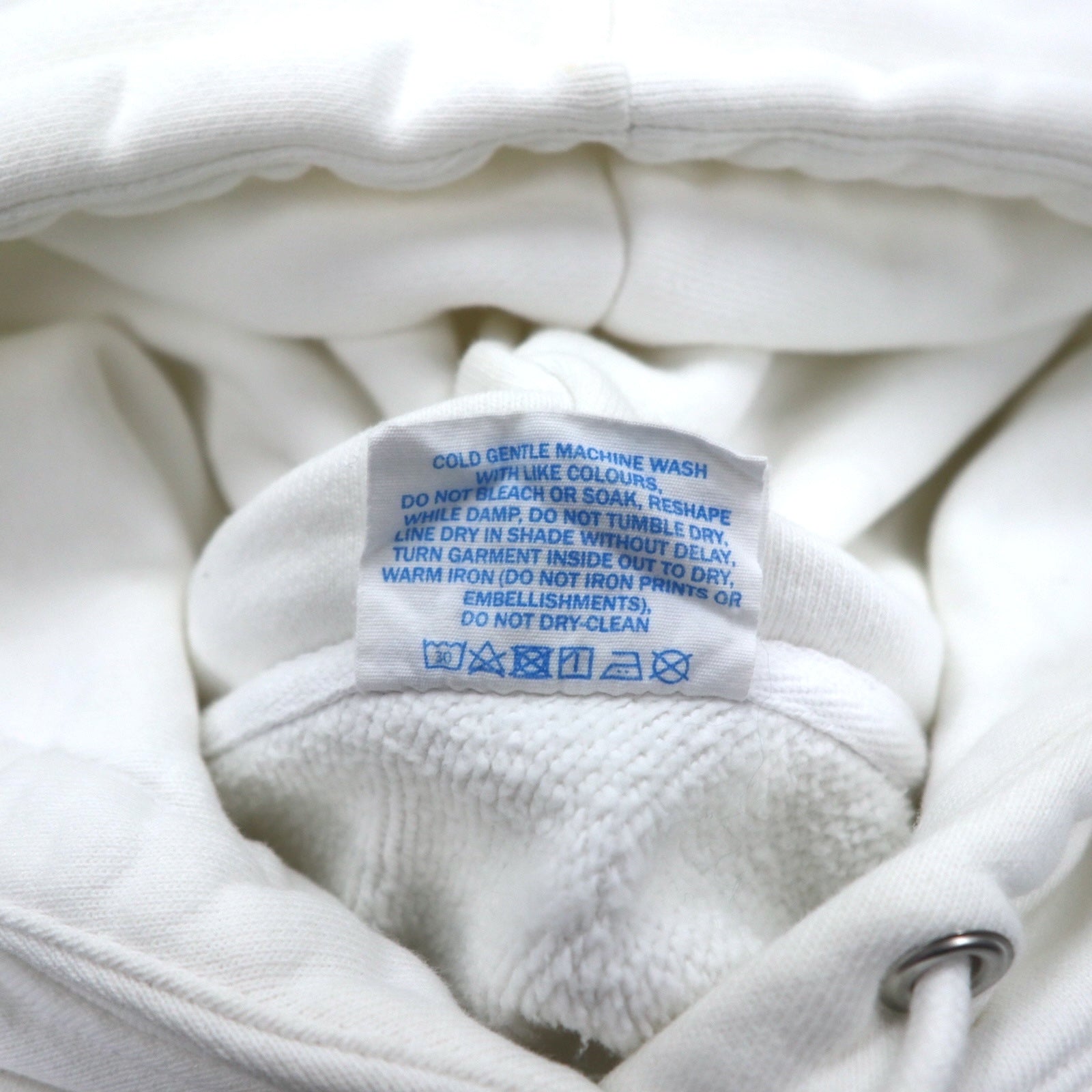 Champion Reverse Weave - Felpa con cappuccio, taglia S, colore bianco, etichetta blu singola, riedizione