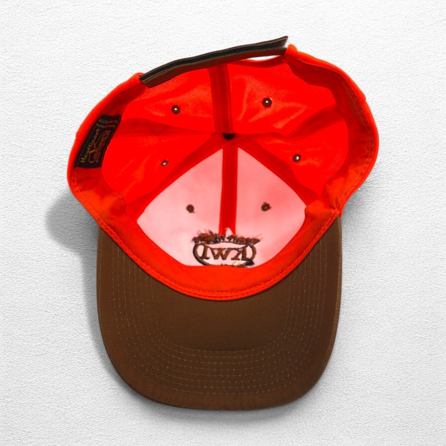 90s Headliner Berretto da baseball bicolore TAGLIA UNICA Cinturino Arancione Cachi KWI Ricamato
