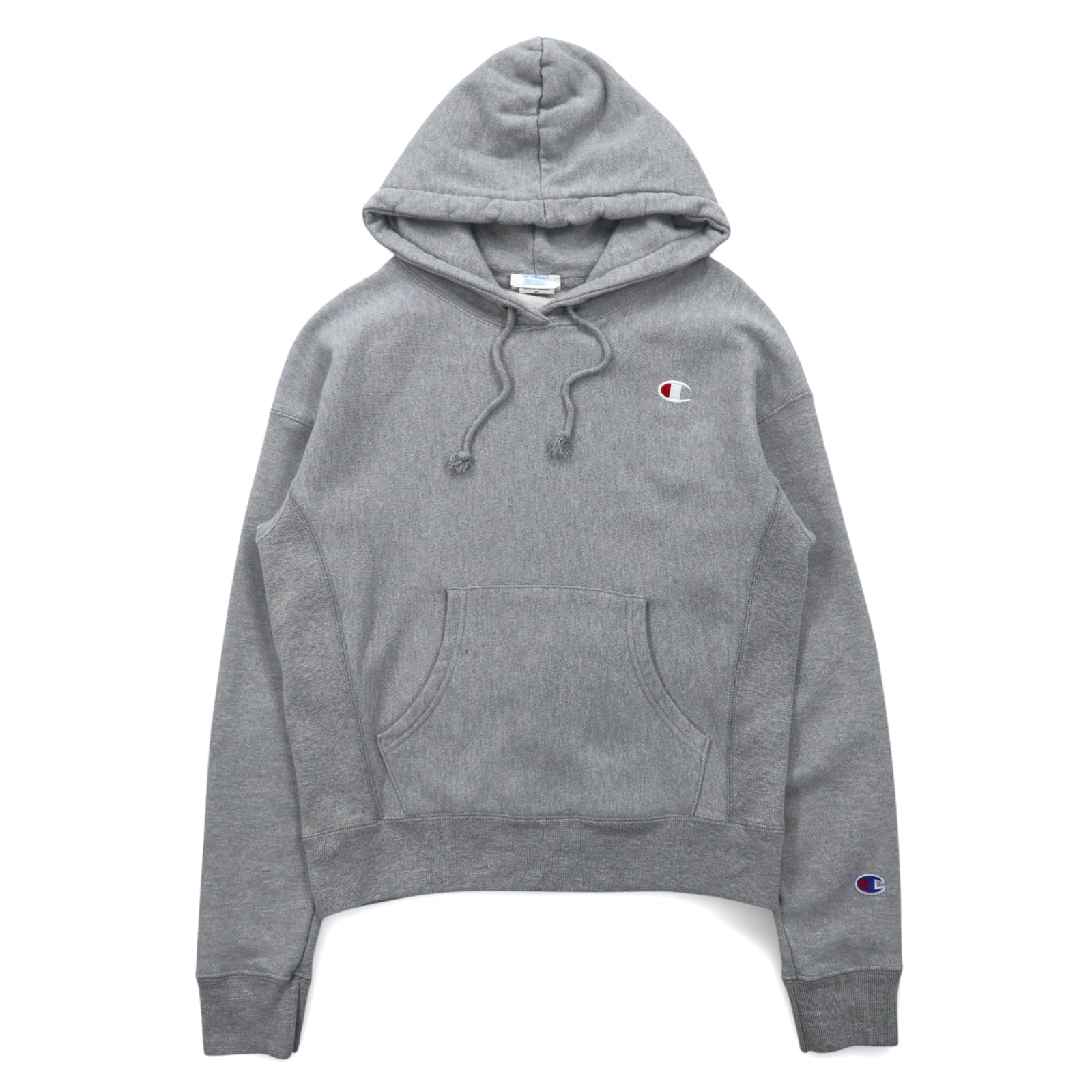 Champion Reverse Weave Felpa con Cappuccio L Grigio Etichetta Blu Riproduzione Prodotto in Honduras