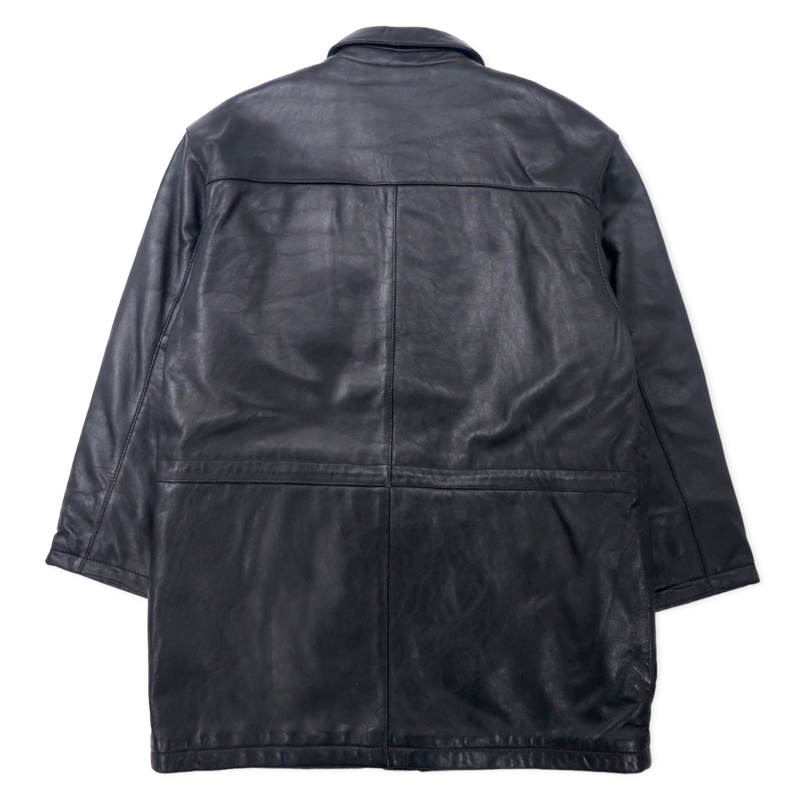 Sub Urban Car Coat in pelle di agnello, taglia L, nero, foderato in trapuntato