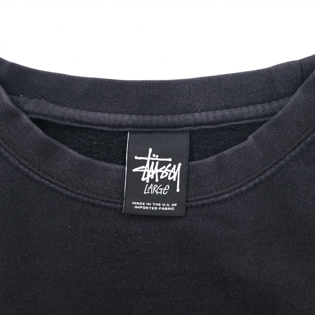 STUSSY USA製 ワールドツアー クルーネック スウェット L ブラック カモフラ WT Camo Block Sweat