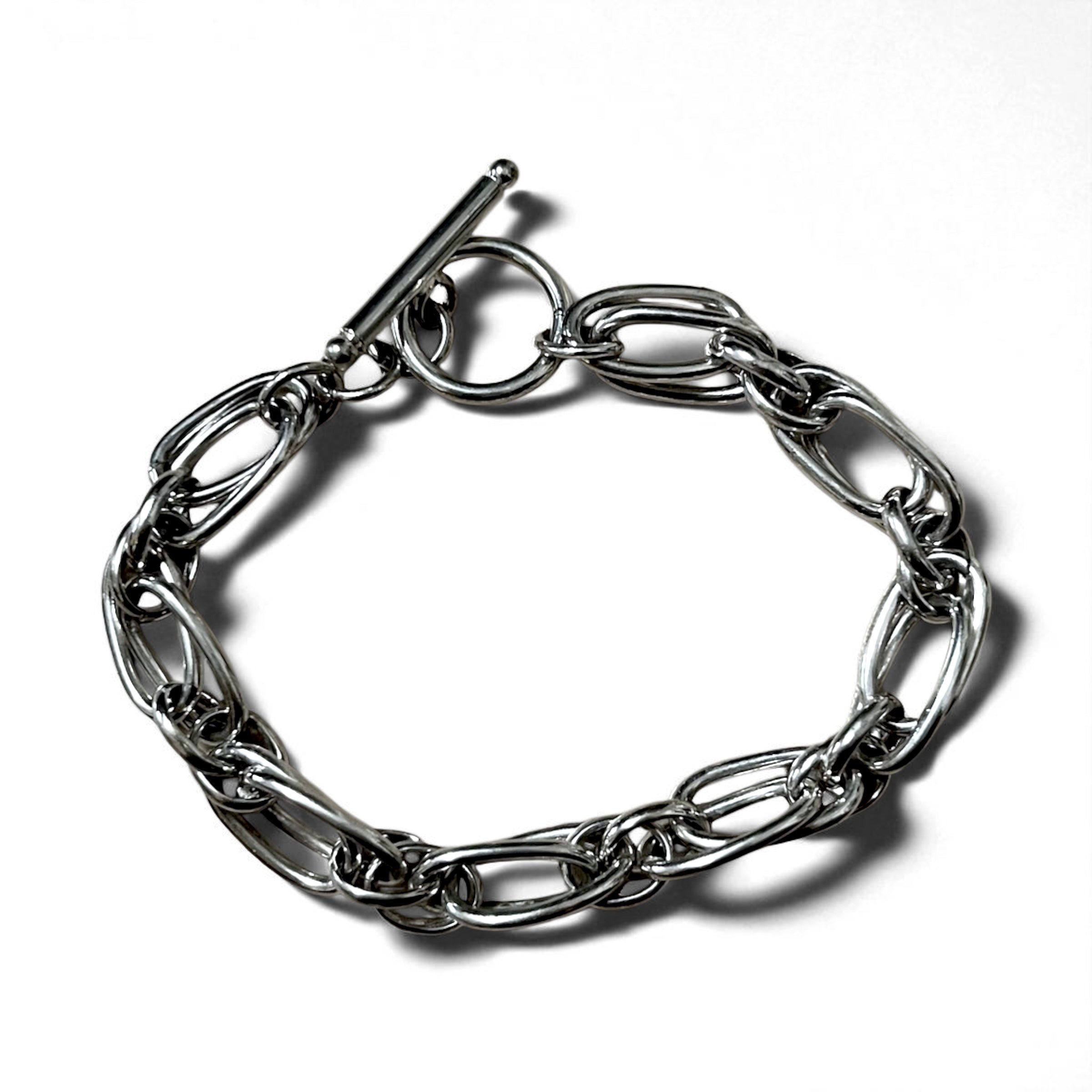 Vintage Silver Chain Bracelet トグル ダブルチェーン ブレスレット シルバー 925