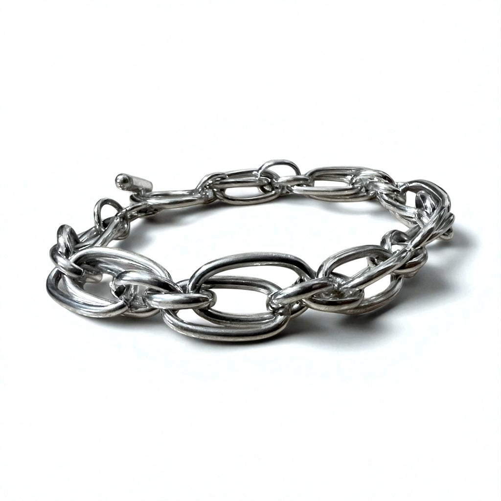Vintage Silver Chain Bracelet トグル ダブルチェーン ブレスレット シルバー 925