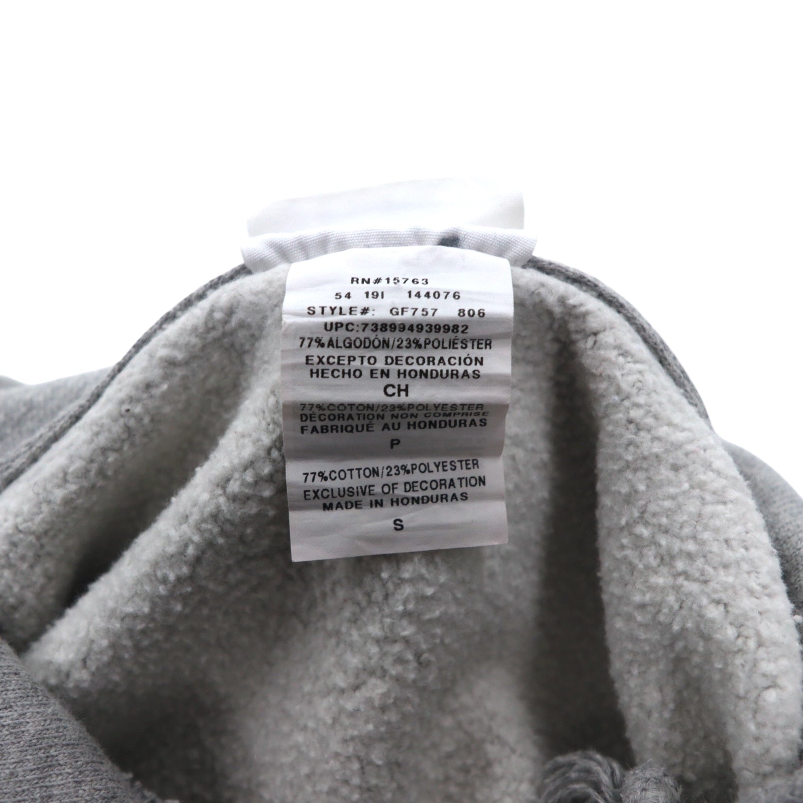 Champion Reverse Weave Felpa con Cappuccio L Grigio Etichetta Blu Riproduzione Prodotto in Honduras