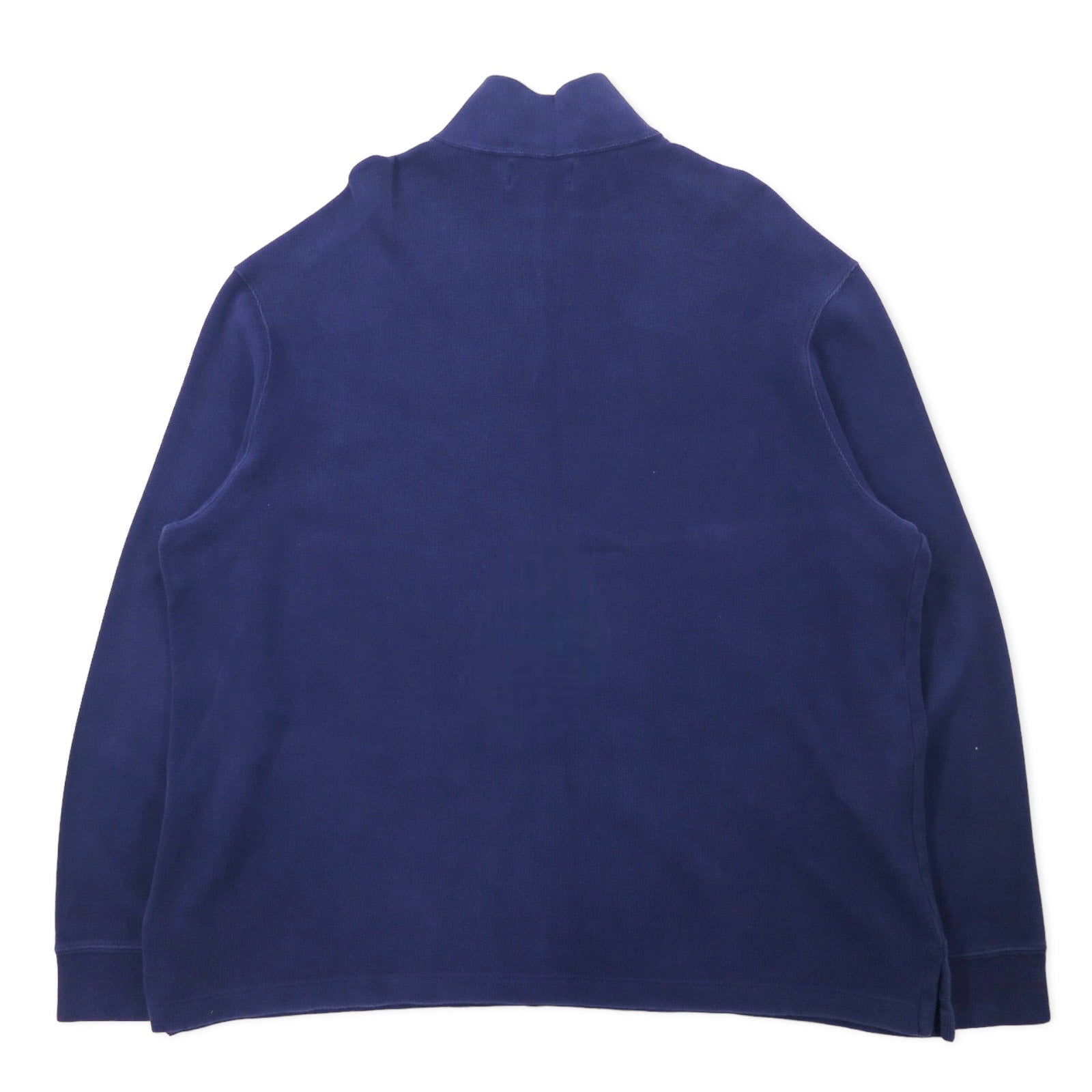 Polo by Ralph Lauren Felpa con mezza zip XXL blu navy in cotone, ricamo piccolo pony, taglia grande