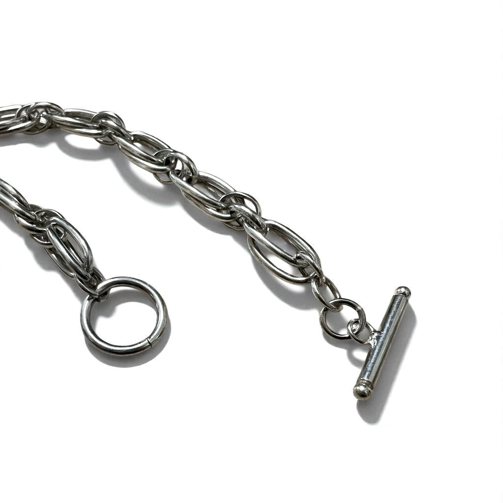 Vintage Silver Chain Bracelet トグル ダブルチェーン ブレスレット シルバー 925