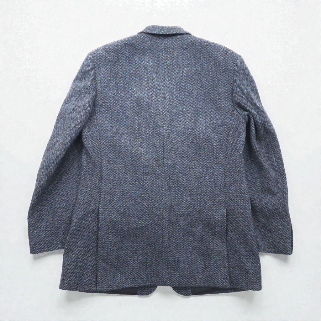 Harris Tweed スコットランド製 ツイード 2B テーラードジャケット ブレザー L ネイビー ウール 100th ANNIVERSARY LIMITED EDITION