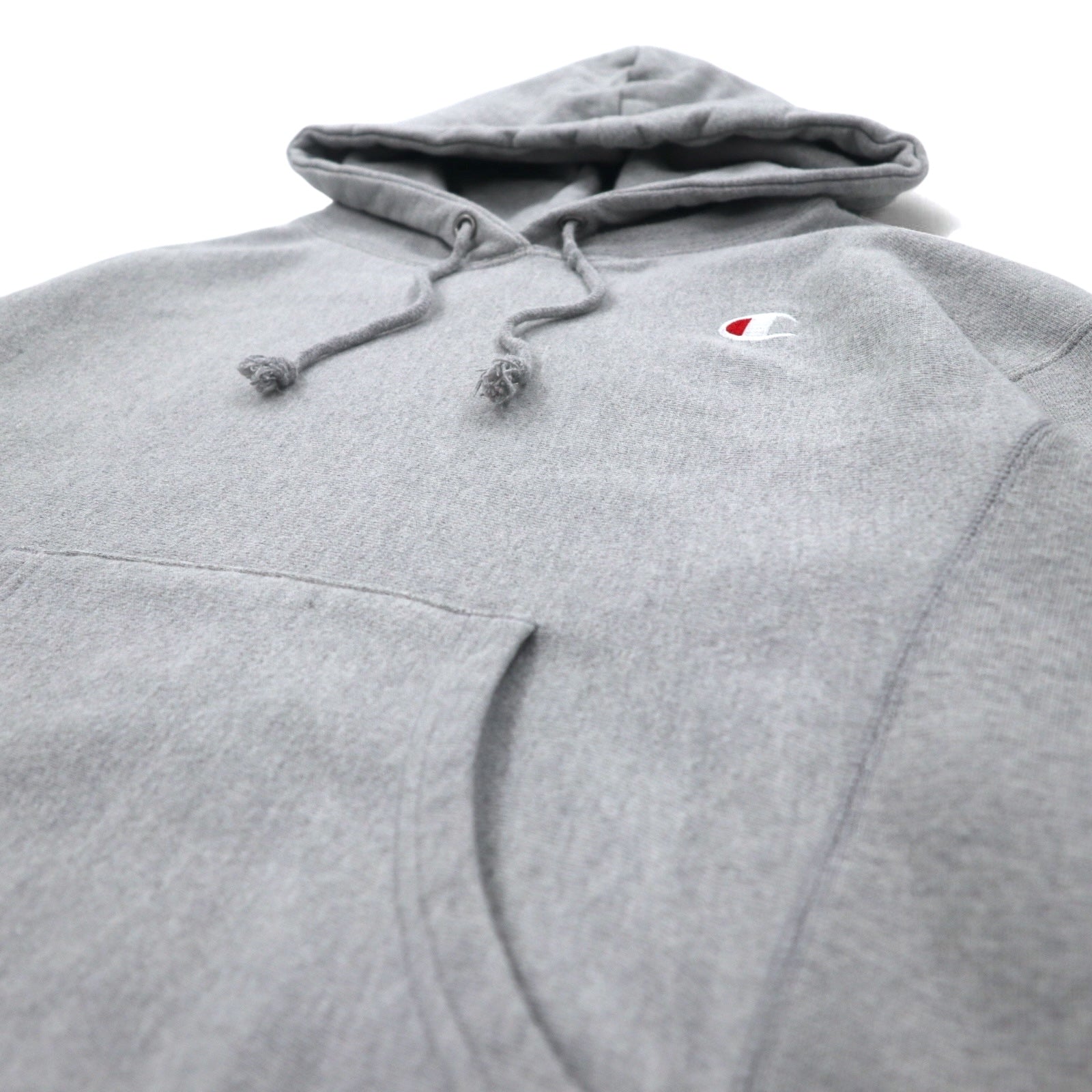 Champion Reverse Weave Felpa con Cappuccio L Grigio Etichetta Blu Riproduzione Prodotto in Honduras