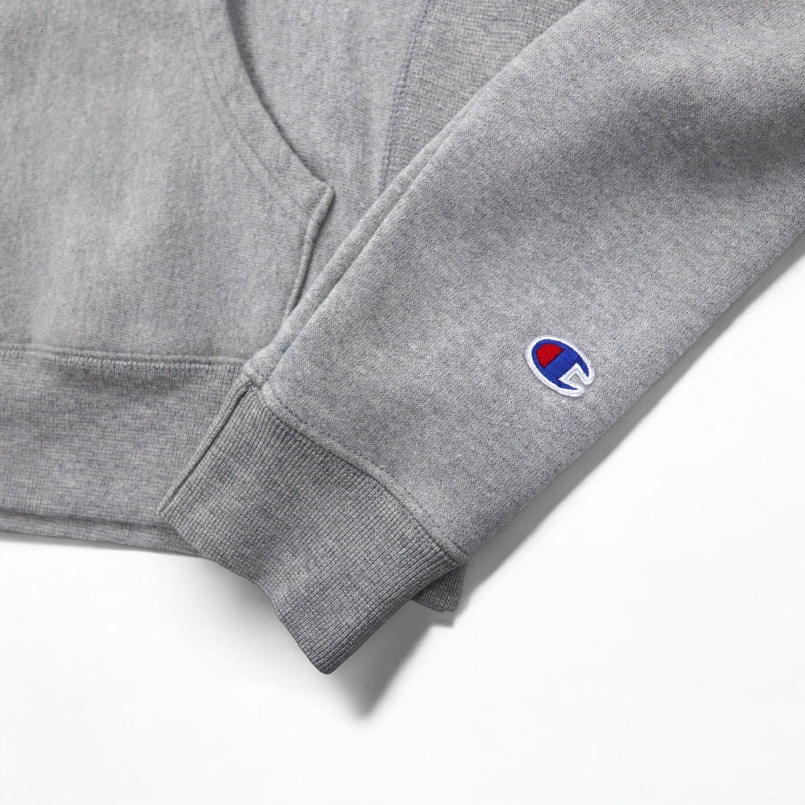 Champion Reverse Weave Felpa con Cappuccio L Grigio Etichetta Blu Riproduzione Prodotto in Honduras