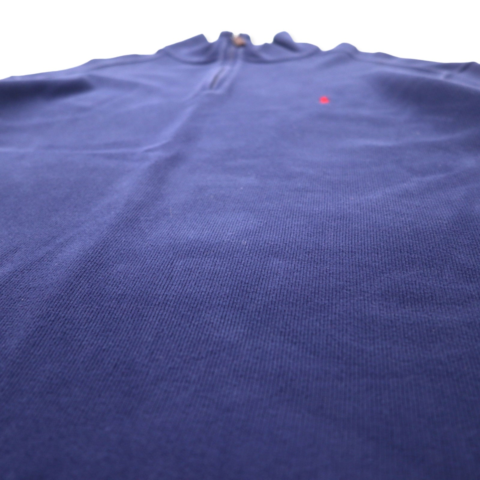 Polo by Ralph Lauren Felpa con mezza zip XXL blu navy in cotone, ricamo piccolo pony, taglia grande