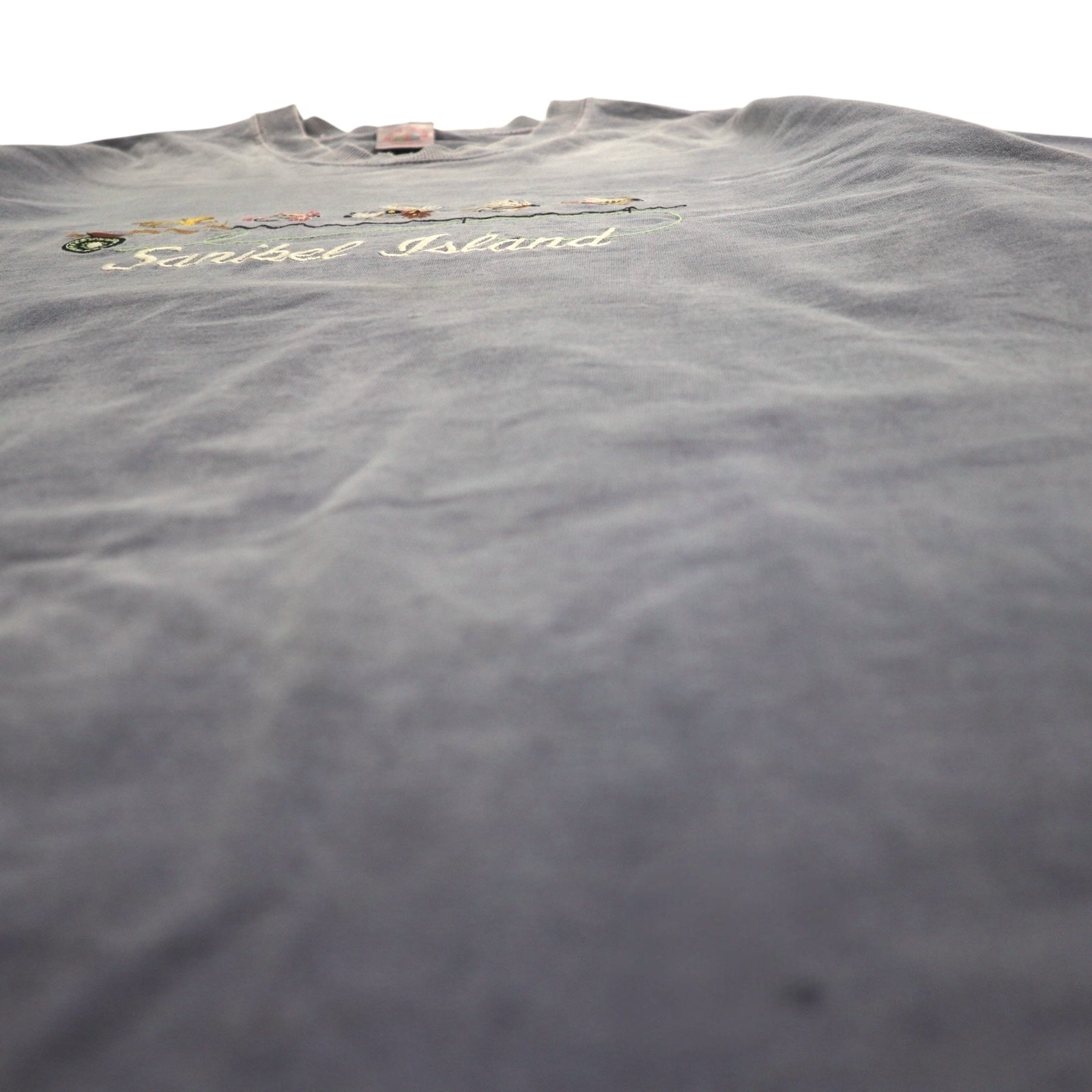 FRUIT OF THE LOOM Anni '90 Made in USA T-shirt XL Blu Pesca Sanibel Island Ricamato