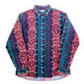 WRANGLER anni '90 camicia button-down a fantasia nativa XL, nero viola, cotone