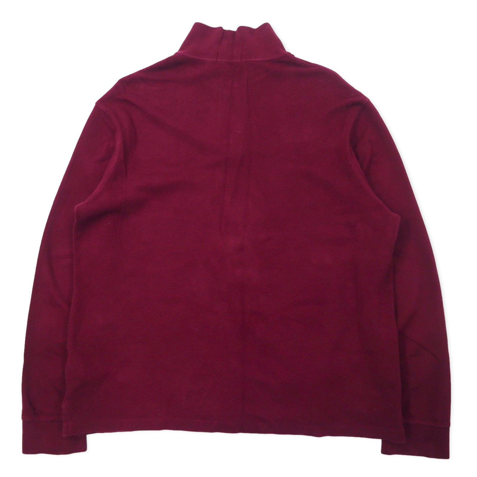 POLO RALPH LAUREN Felpa mezza zip L viola cotone ESTATE RIB ricamo pony piccolo taglia grande
