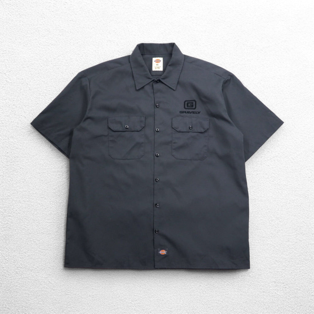 Dickies Camicia da lavoro a maniche corte XL Grigio Doppia tasca Ricamo piccolo logo Azienda americana GRAVELY