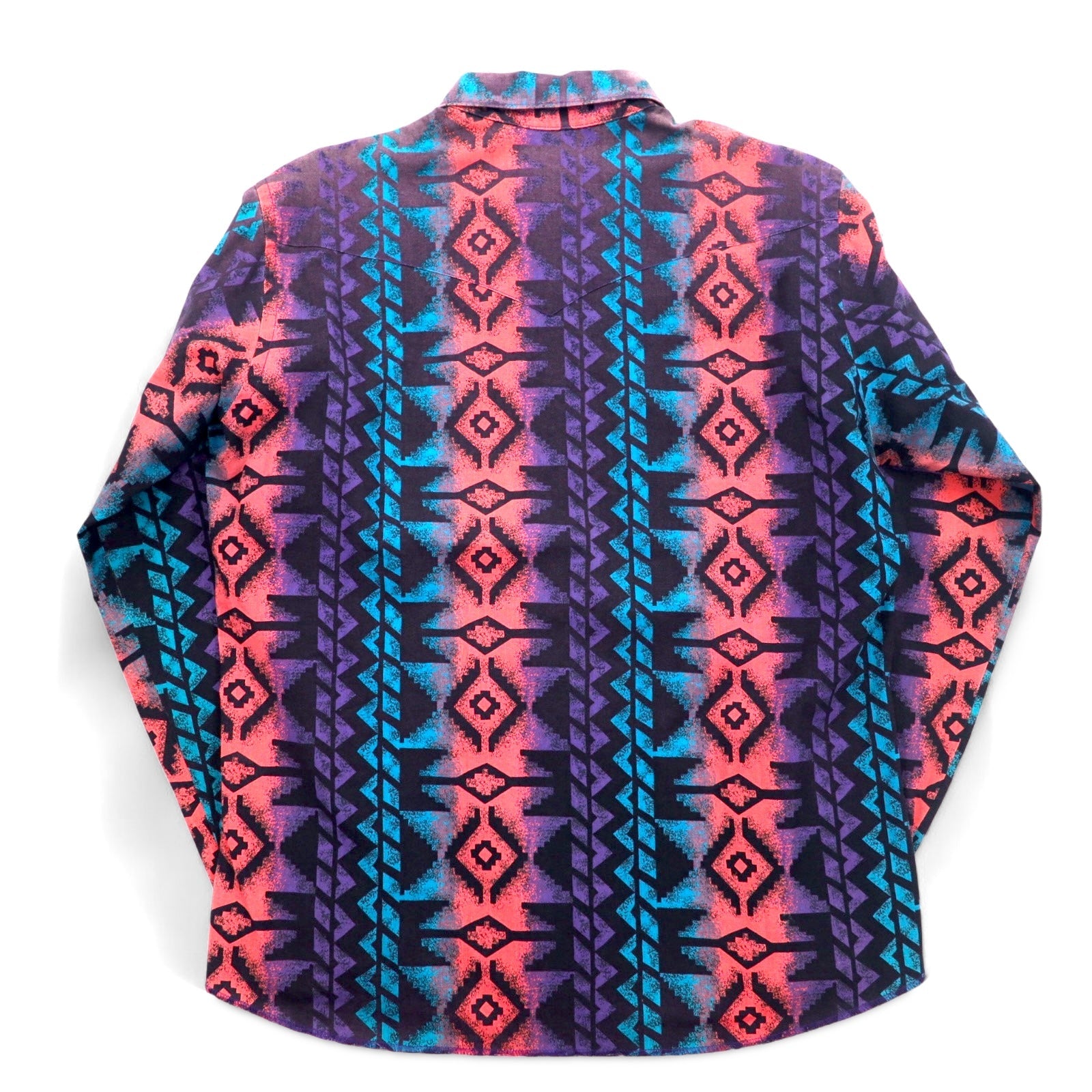 WRANGLER anni '90 camicia button-down a fantasia nativa XL, nero viola, cotone