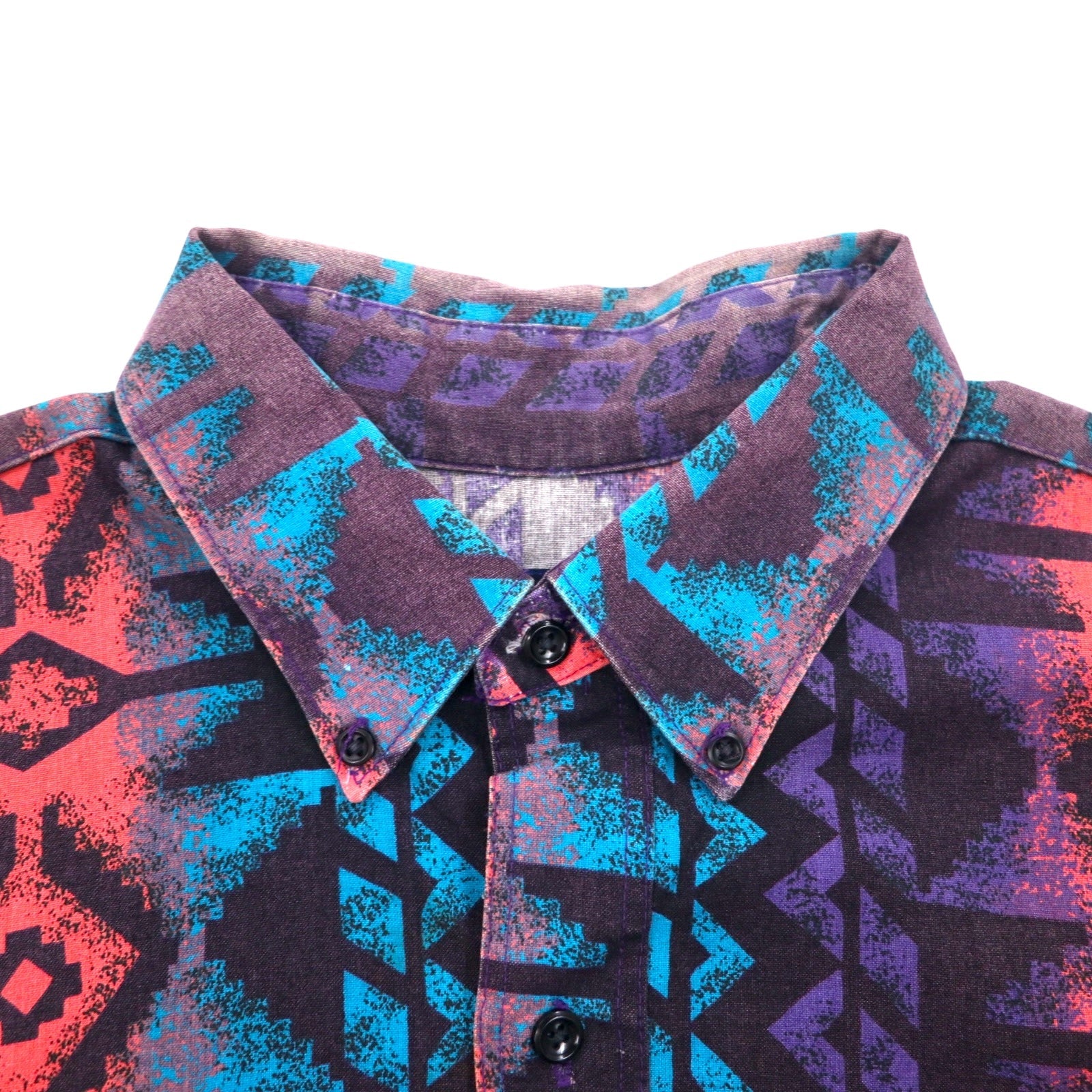 WRANGLER anni '90 camicia button-down a fantasia nativa XL, nero viola, cotone
