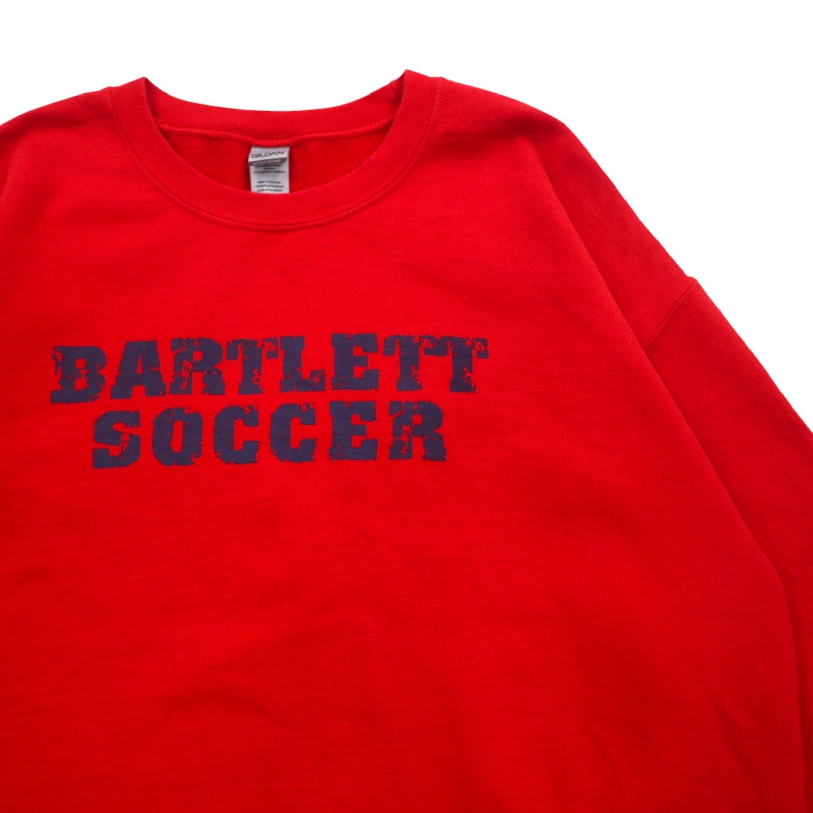 GILDAN felpa girocollo L rossa cotone felpato stampa BARTLETT SOCCER