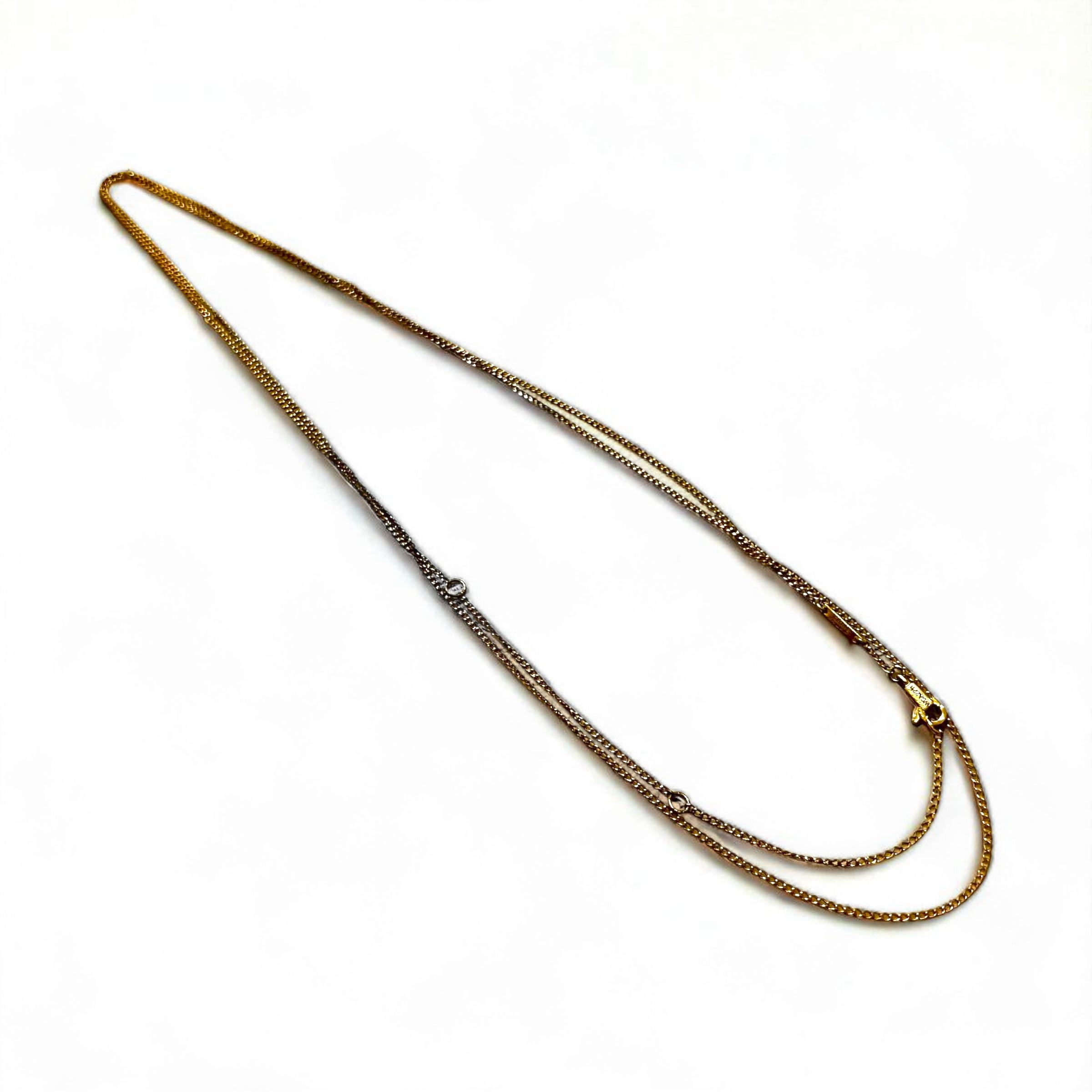 CELINE Vintage Collana a Catena Lunga Finissima Oro WCA2211 Made in Italy