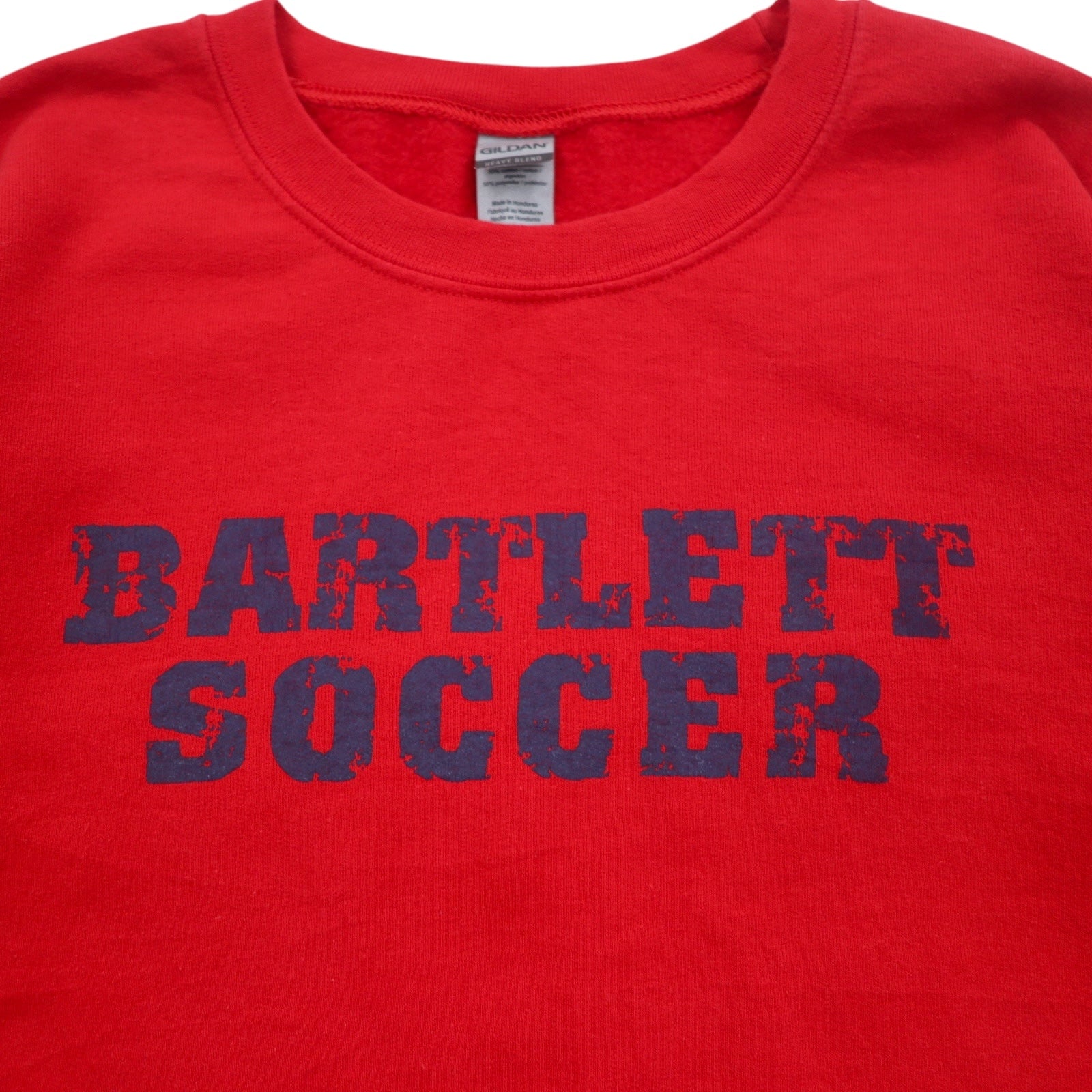 GILDAN felpa girocollo L rossa cotone felpato stampa BARTLETT SOCCER
