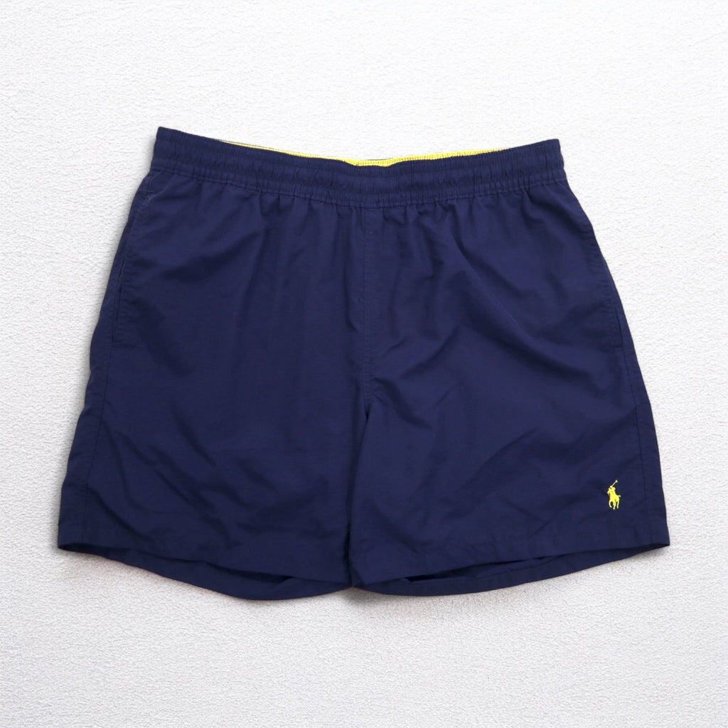 Polo Ralph Lauren Anni '90 Pantaloncini Anfibi Costume da Bagno L Blu Scuro Nylon Ricamo Piccolo Pony