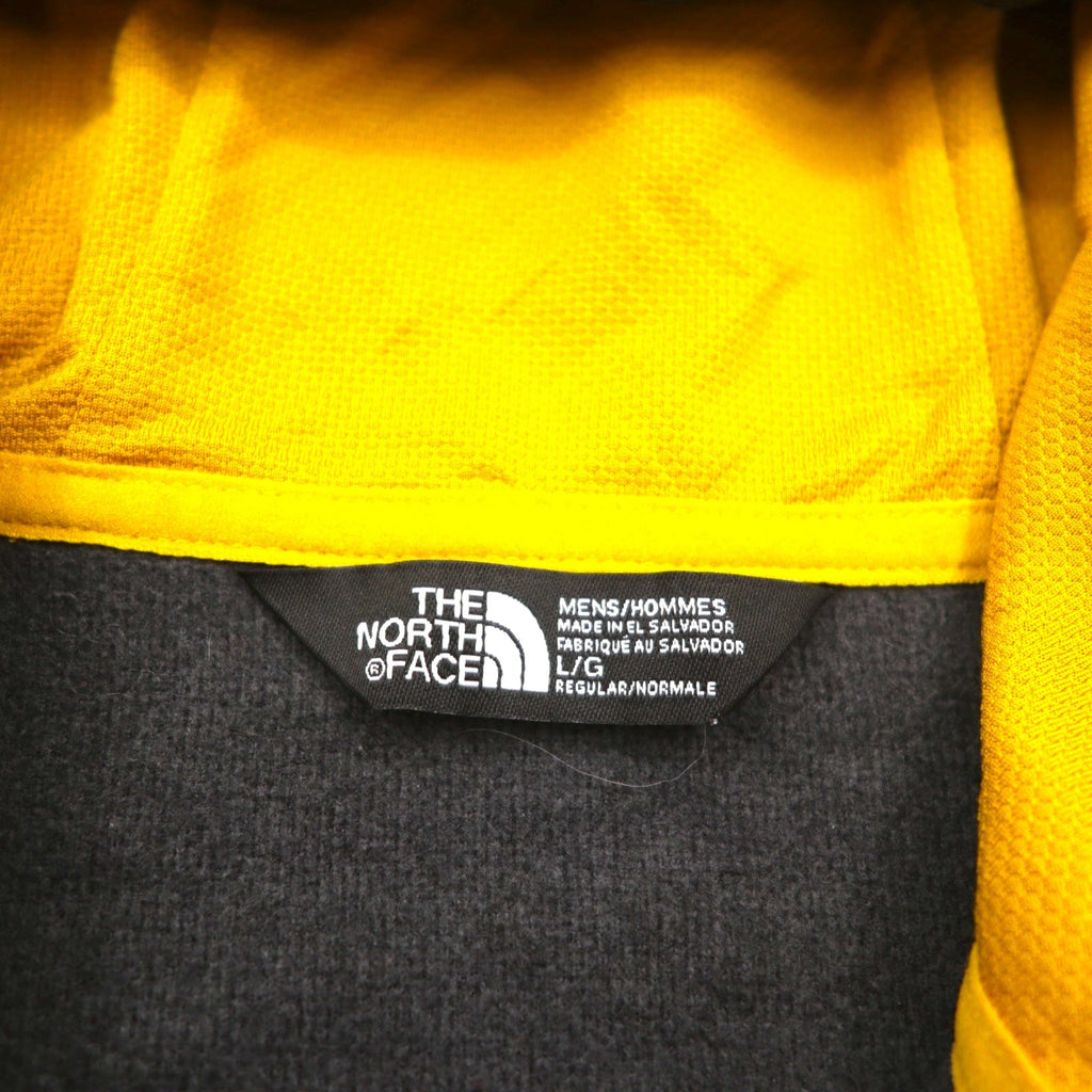 THE NORTH FACE ソフトシェル フルジップパーカー SURGENT BLOCK FULLZIP JACKET ジャージ L イエロー バイカラー サムホール 海外規格 NF0A2V4SUPS