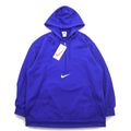 NIKE anni '90, etichetta argento, felpa sportiva con zip a metà, taglia M, blu, "Center Swoosh" e logo ricamato su entrambi i lati, made in Japan, nuova con etichette.