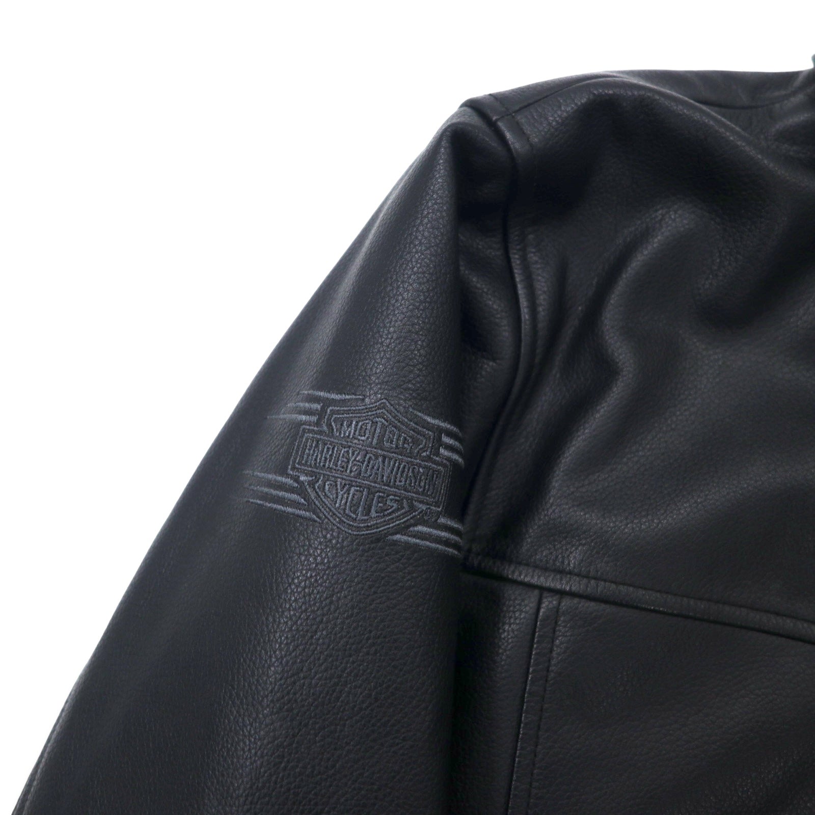 HARLEY DAVIDSON G-1 Giacca di Volo in Pelle Giubbotto Moto M Nero Pelle Zigrinata Collo in Pelliccia Staccabile Logo Ricamato sul Retro