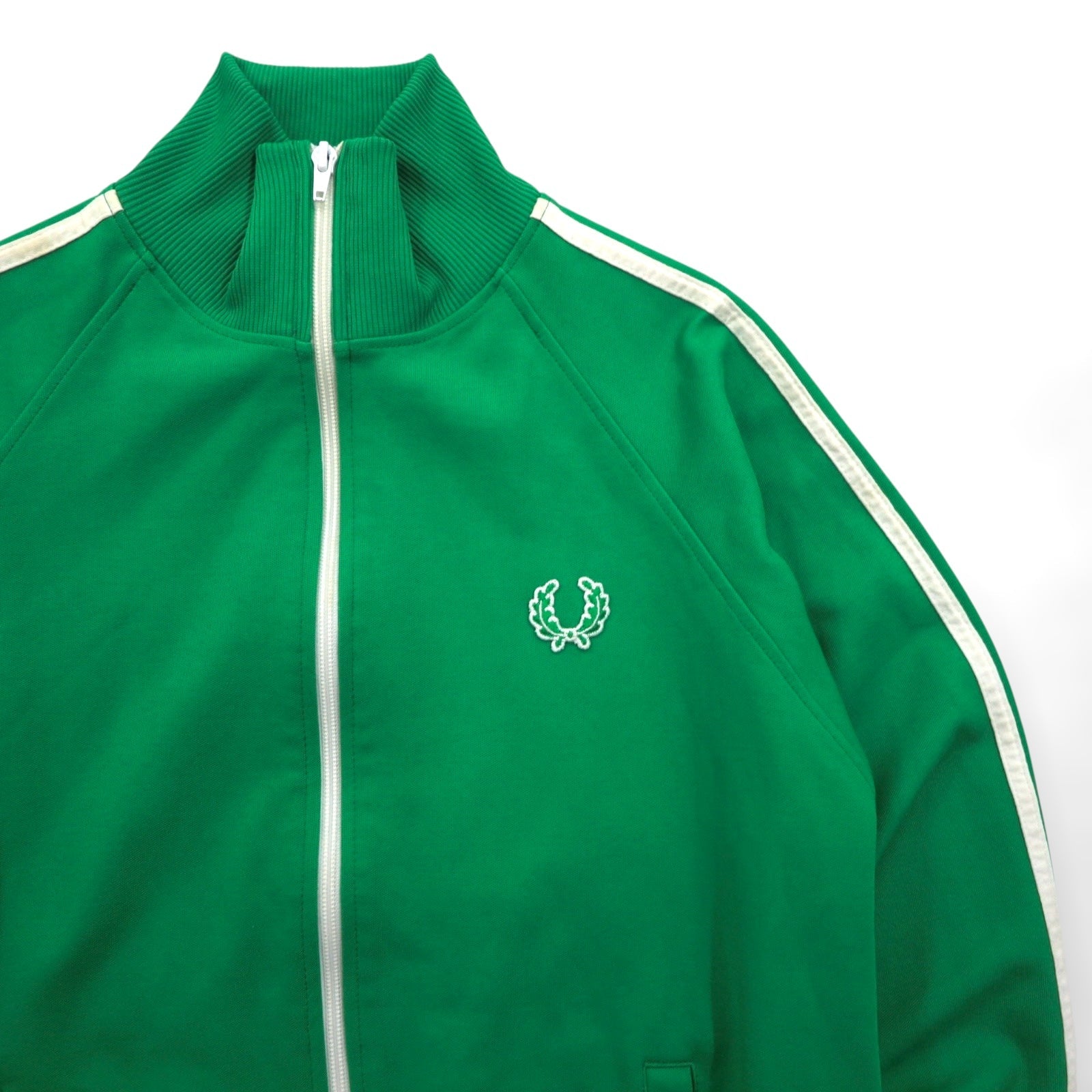 FRED PERRY 80年代 スタンドカラー トラックジャケット ジャージ S グリーン フルジップ ハイネック