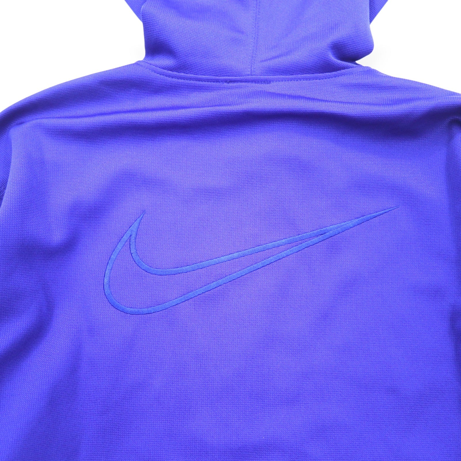 NIKE anni '90, etichetta argento, felpa sportiva con zip a metà, taglia M, blu, "Center Swoosh" e logo ricamato su entrambi i lati, made in Japan, nuova con etichette.