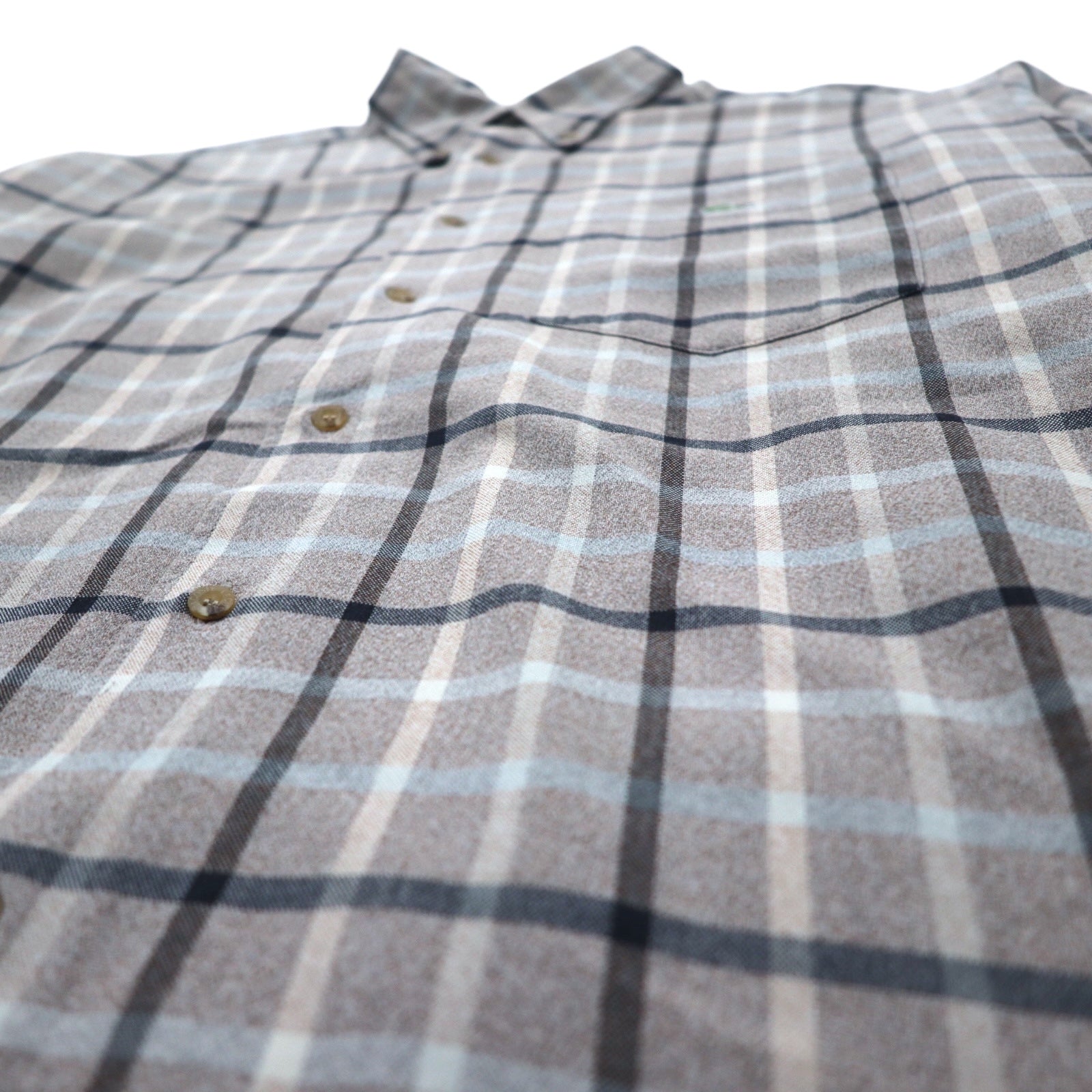 LACOSTE Camicia abbottonata oversize M Grigio a quadretti Logo a punto singolo