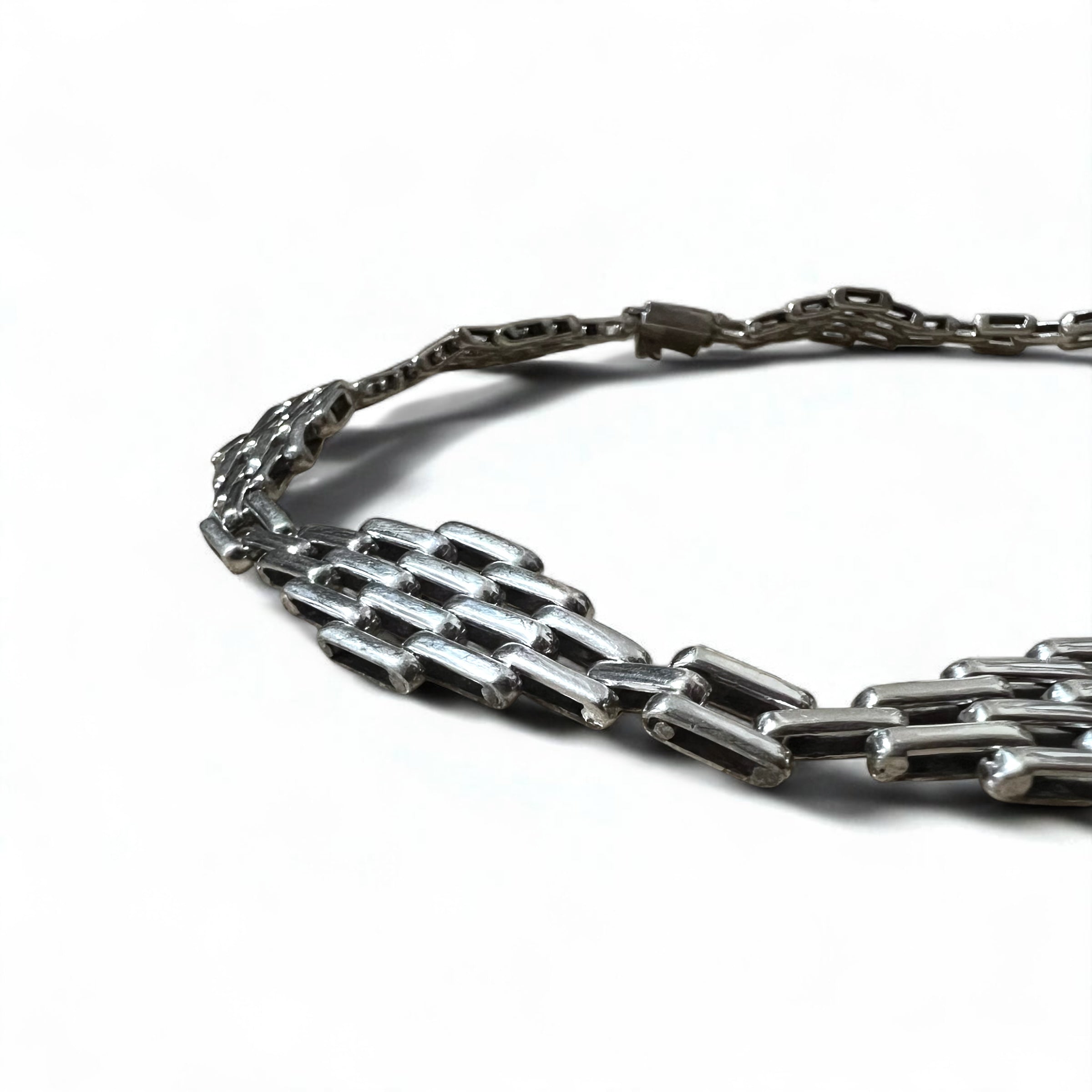Vintage Mexican Jewelry Collana girocollo in argento modernista messicano gioielli modernisti