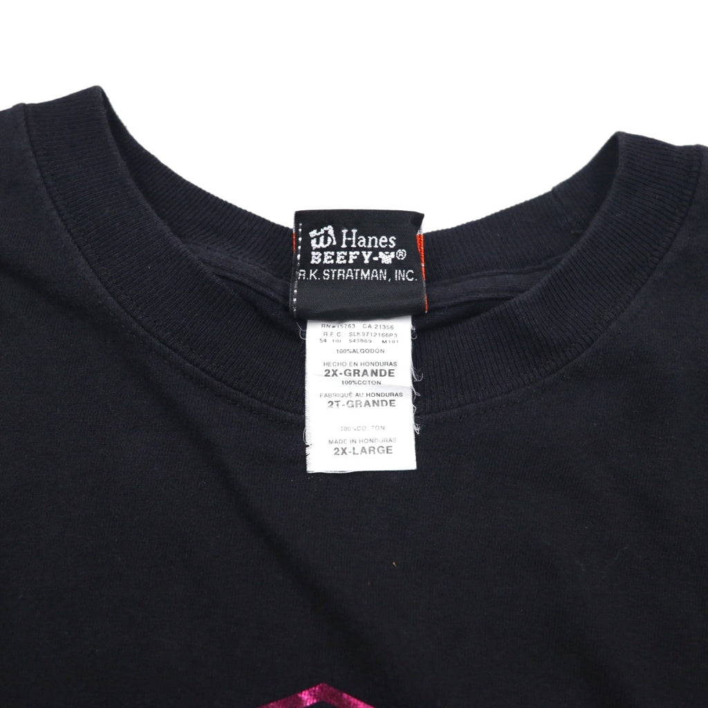 HARLEY DAVIDSON T-shirt Hanes BEEFY stampa fronte/retro 2XL nero cotone