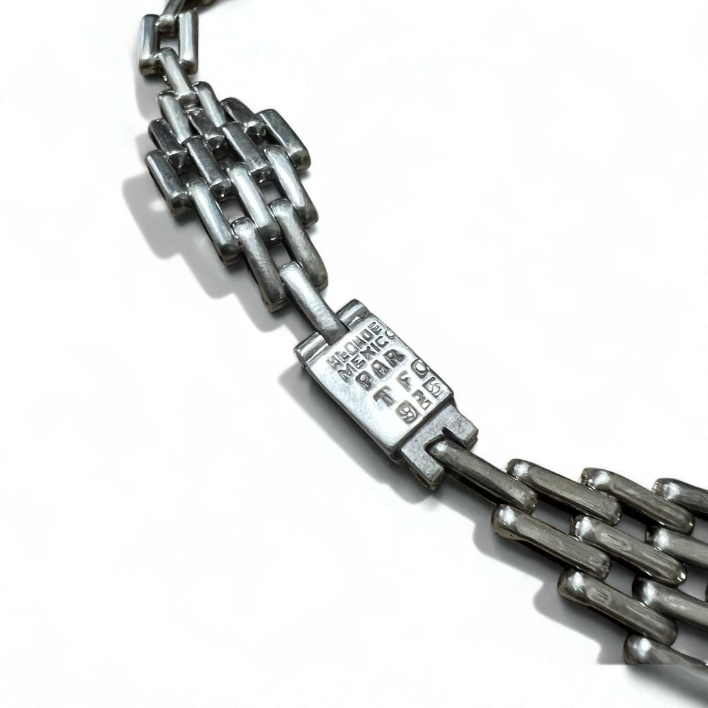 Vintage Mexican Jewelry Collana girocollo in argento modernista messicano gioielli modernisti