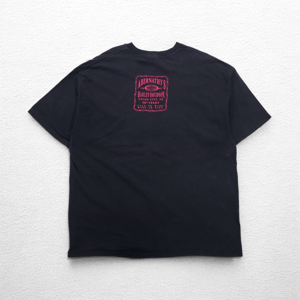 HARLEY DAVIDSON T-shirt Hanes BEEFY stampa fronte/retro 2XL nero cotone
