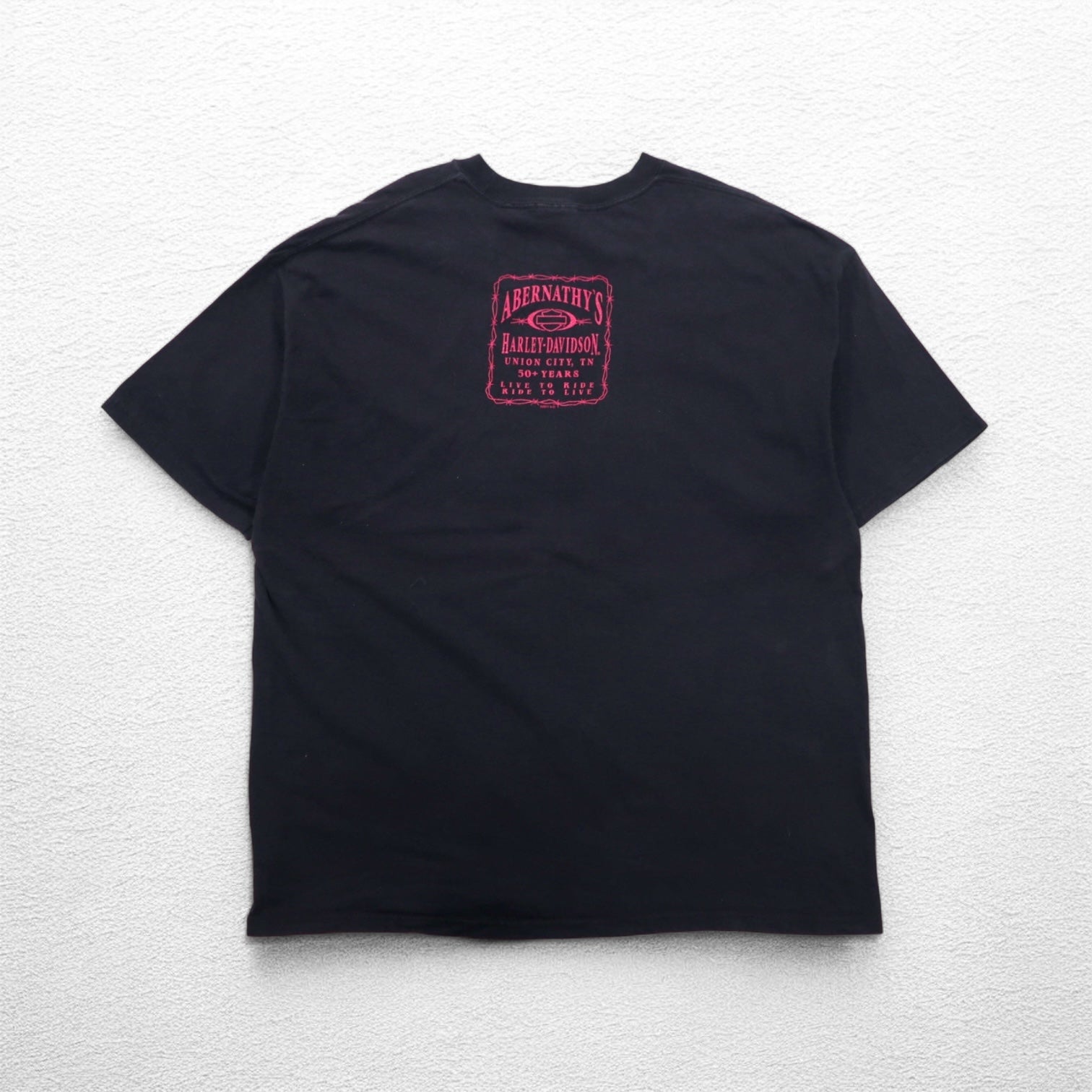 HARLEY DAVIDSON T-shirt Hanes BEEFY stampa fronte/retro 2XL nero cotone