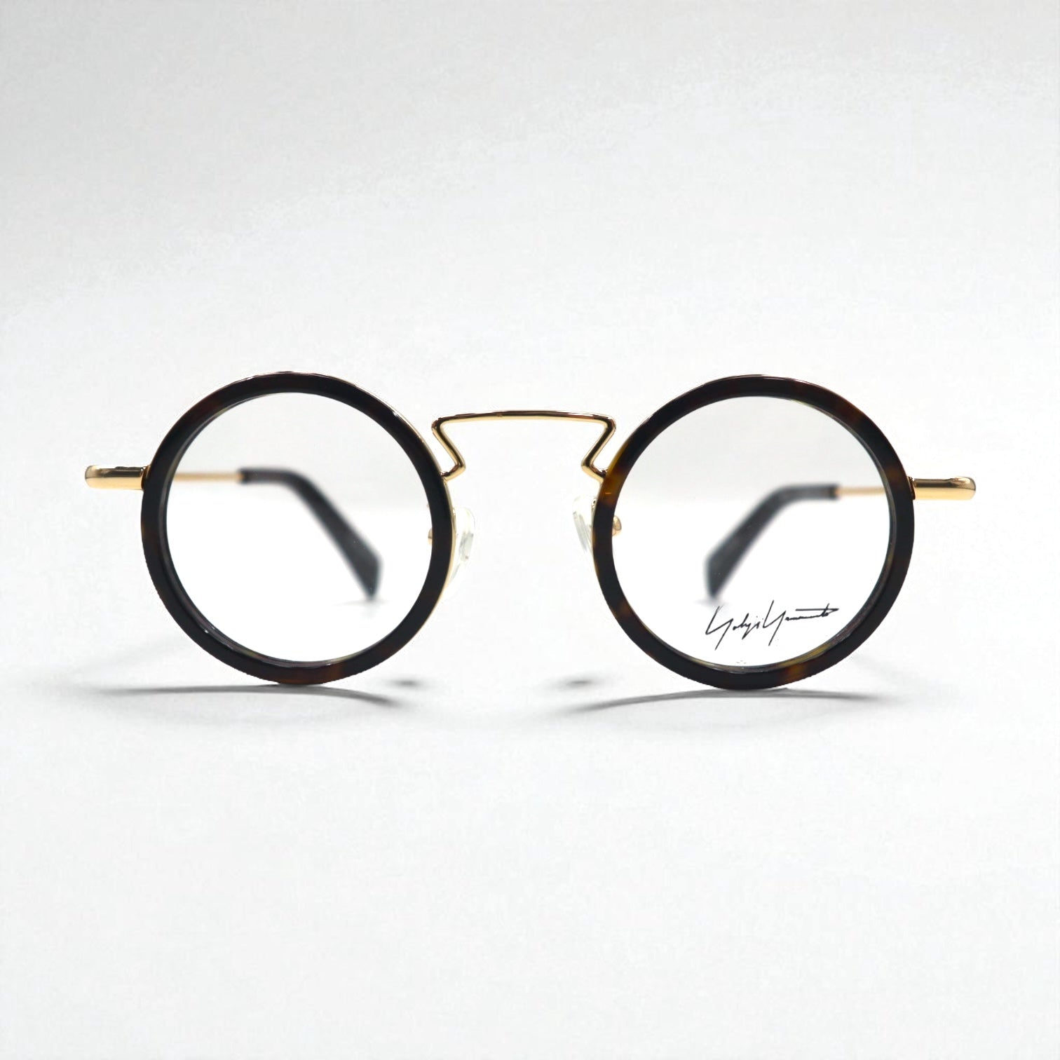 Yohji Yamamoto Occhiali rotondi da vista da sole con lenti chiare YY1003
