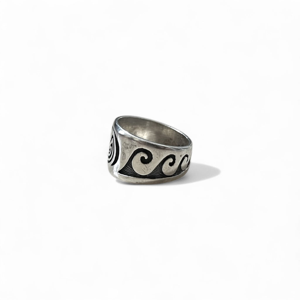 Anello vintage Hopi in argento sterling, gioielli indiani, anello Hopi Kokopelli con intarsi, misura 20, STERLING, argento