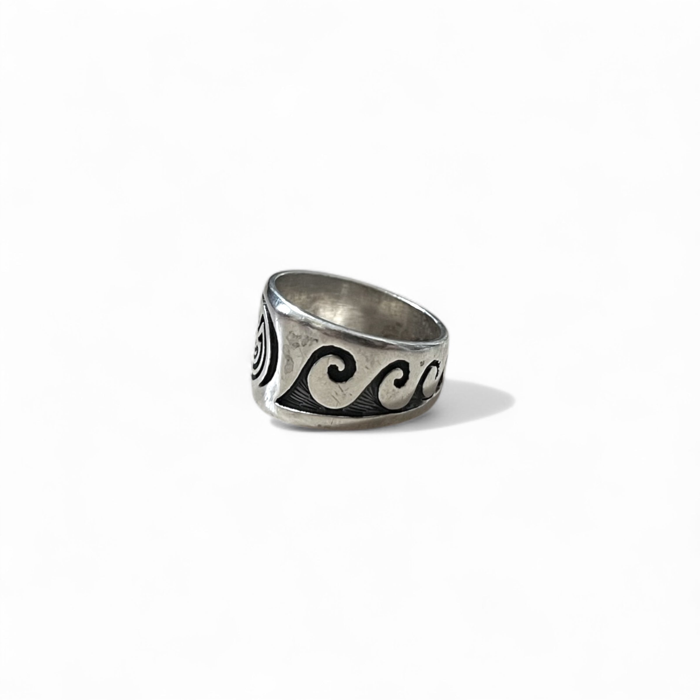 Anello vintage Hopi in argento sterling, gioielli indiani, anello Hopi Kokopelli con intarsi, misura 20, STERLING, argento
