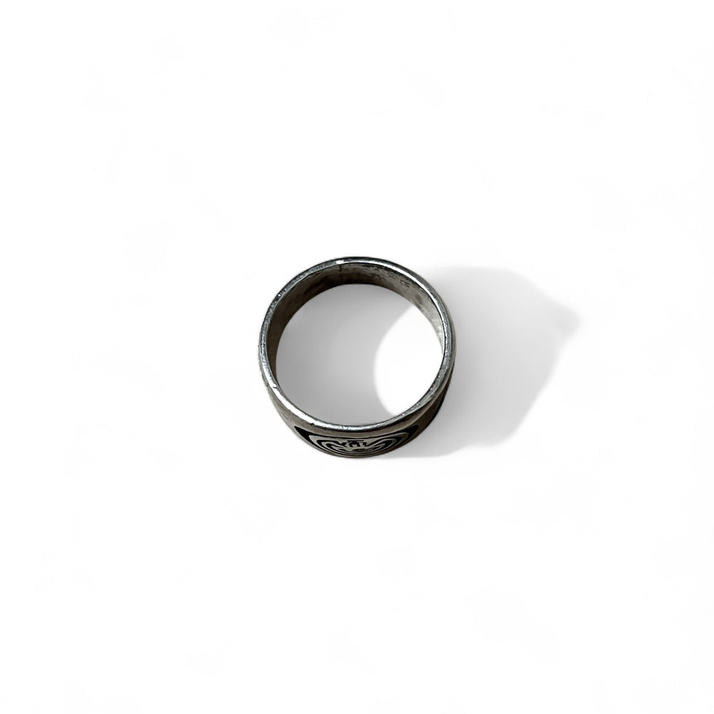 Anello vintage Hopi in argento sterling, gioielli indiani, anello Hopi Kokopelli con intarsi, misura 20, STERLING, argento