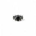 Anello vintage in argento con onice nero, anello tribale, taglia 21, argento 925