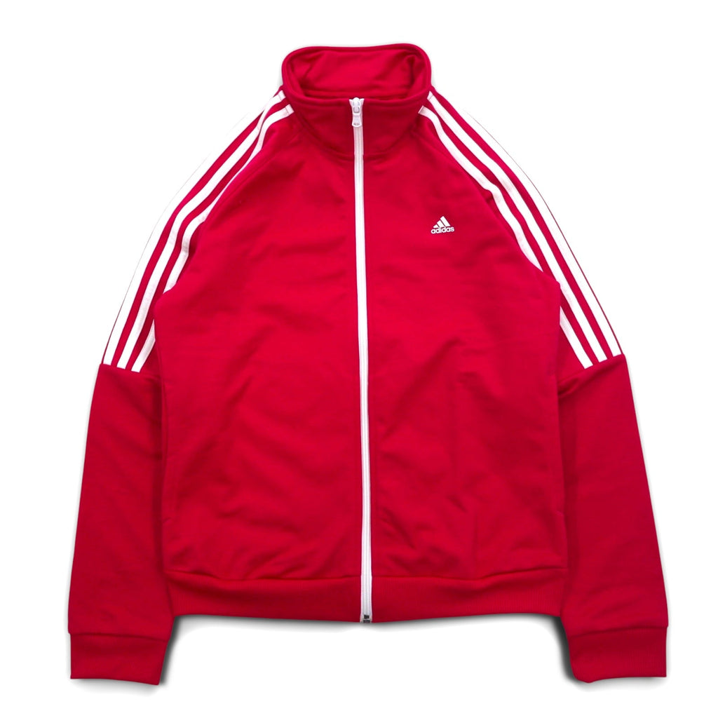 adidas Giacca sportiva con collo alto, taglia L, rosa, collo alto, 3 strisce M67314, mai usata
