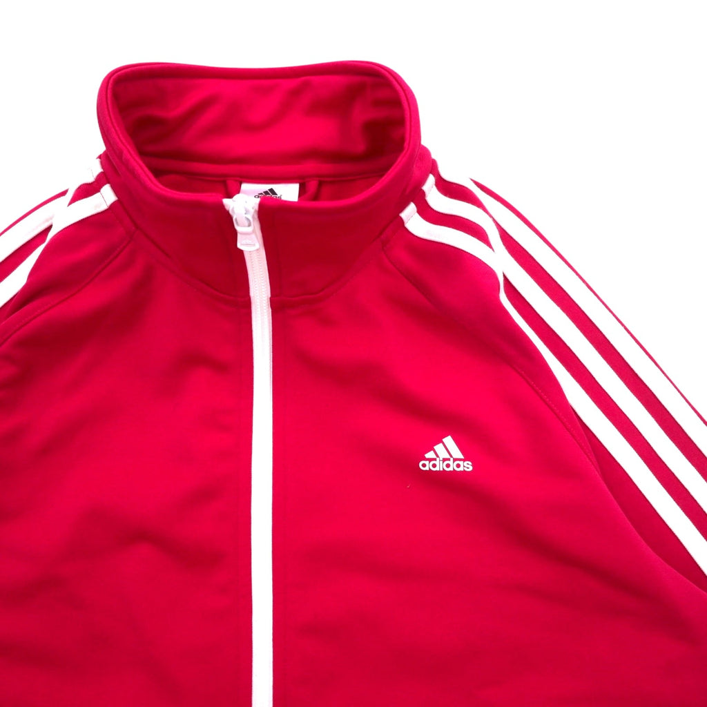 adidas Giacca sportiva con collo alto, taglia L, rosa, collo alto, 3 strisce M67314, mai usata