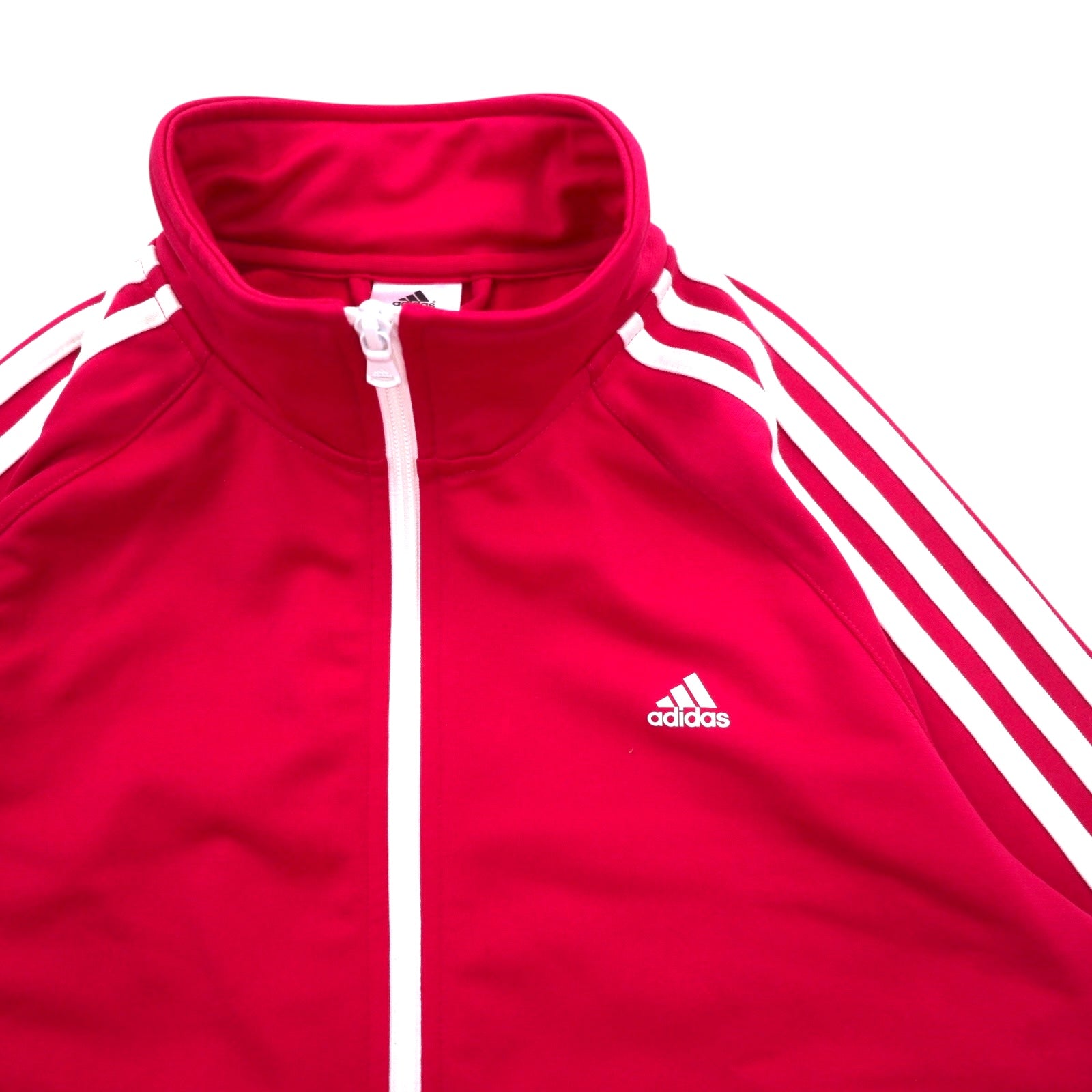 adidas Giacca sportiva con collo alto, taglia L, rosa, collo alto, 3 strisce M67314, mai usata