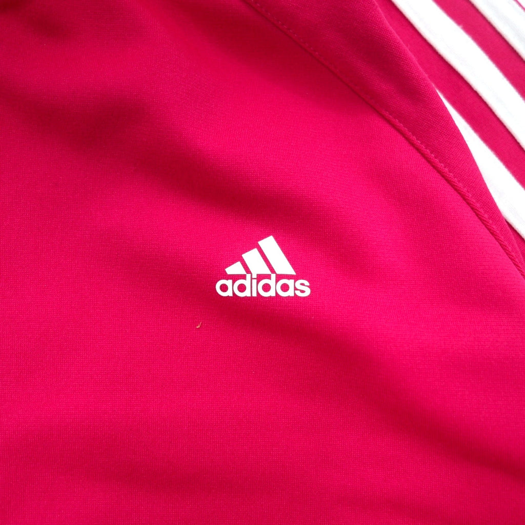 adidas Giacca sportiva con collo alto, taglia L, rosa, collo alto, 3 strisce M67314, mai usata