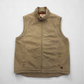 Woolrich ダック地 ベスト L ブラウン 裏地フリース チェック ジップアップ 22830