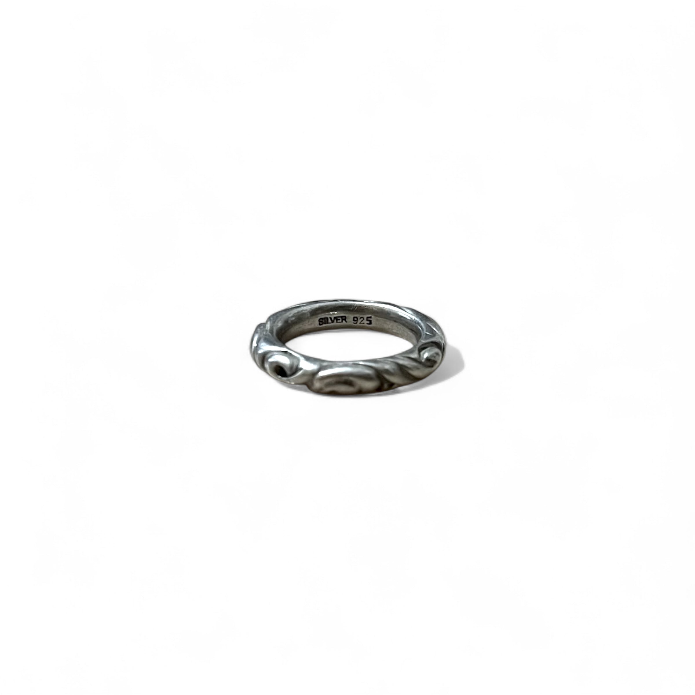Anello vintage in argento con motivo arabesco, taglia 7, argento 925