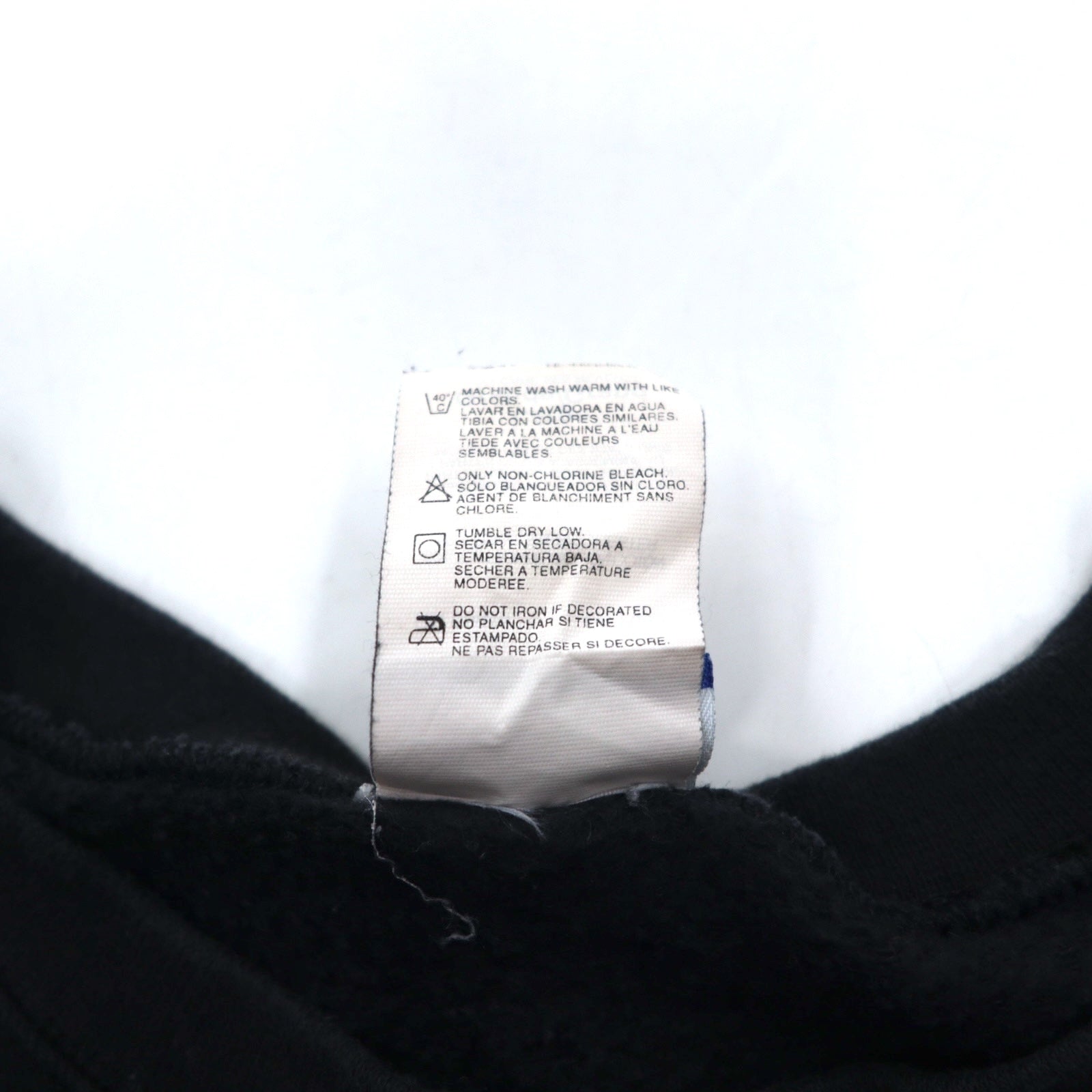 Reebok Anni '90 Felpa girocollo L Nera Cotone Logo ricamato a punto singolo