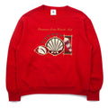 USA Made Anni '90 DELTA Stampa Felpa M Rossa Cotone FIFTY-FIFTY Felpato Panama City Beach